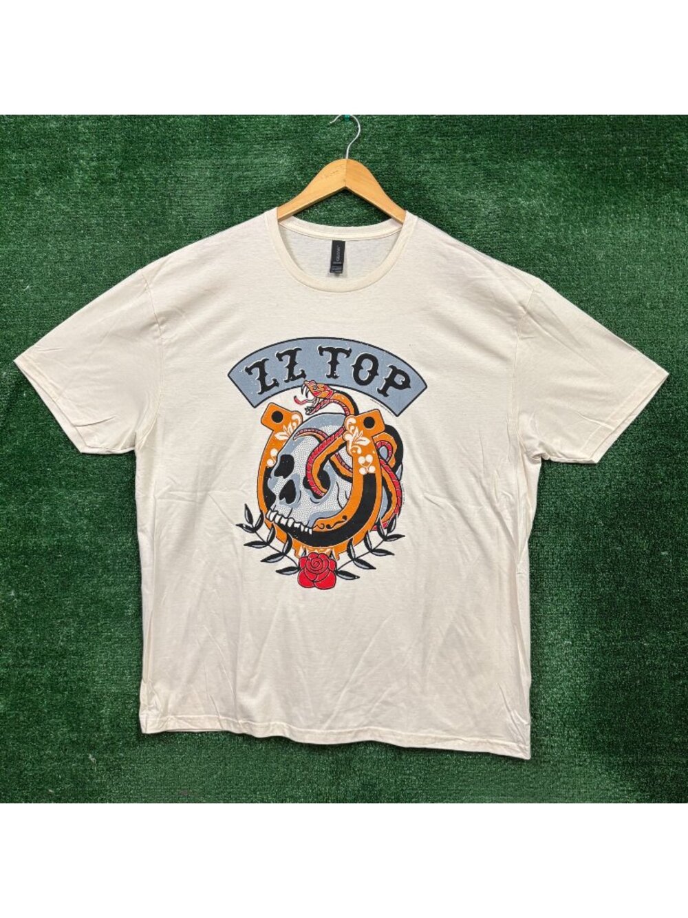 ZZ Top Beige T-Shirt Size 2XL